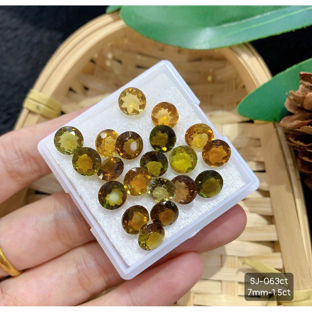 Mặt Đá Tourmaline Vàng Đủ Hình Dáng Đẹp Xuất Sắc