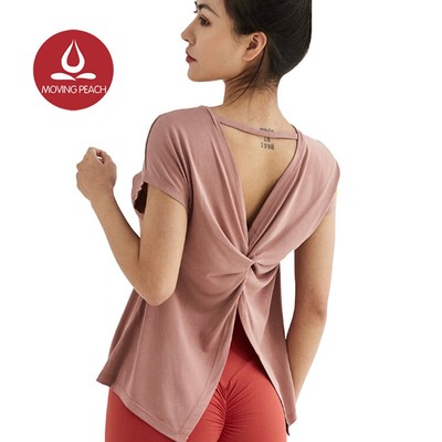 MOVING PEACH Áo thun thể thao phong cách thời trang cho nữ FTM