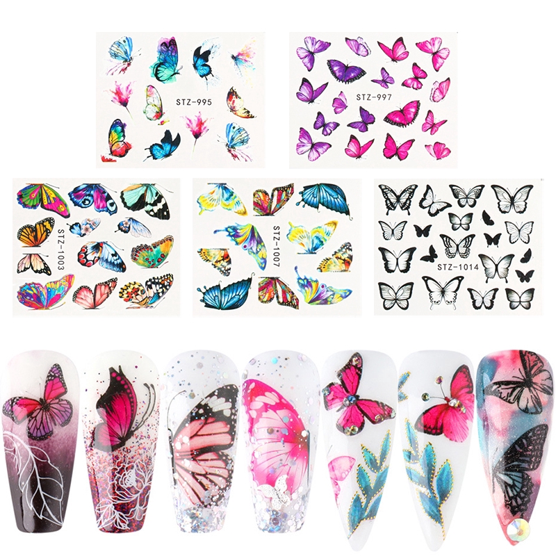 Miếng Dán Móng Tay Hình Bươm Bướm
