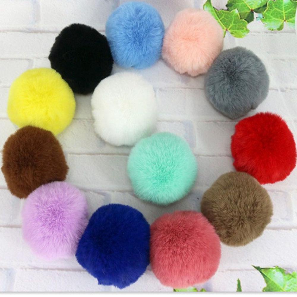 Móc Khóa Banh Lông Thỏ 24 Màu Tùy Chọn