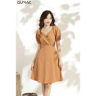 Đầm đắp chéo cổ tim GUMAC MS10986_CAM