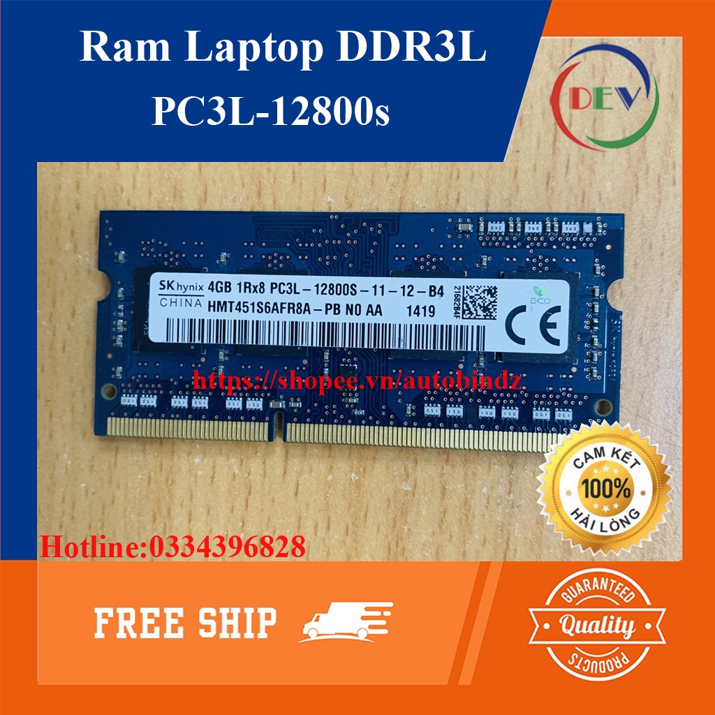 Ram Laptop 4Gb / 2Gb DDR3L Bus 1600 cũ Tháo Máy (Ram PC3L - 12800s)