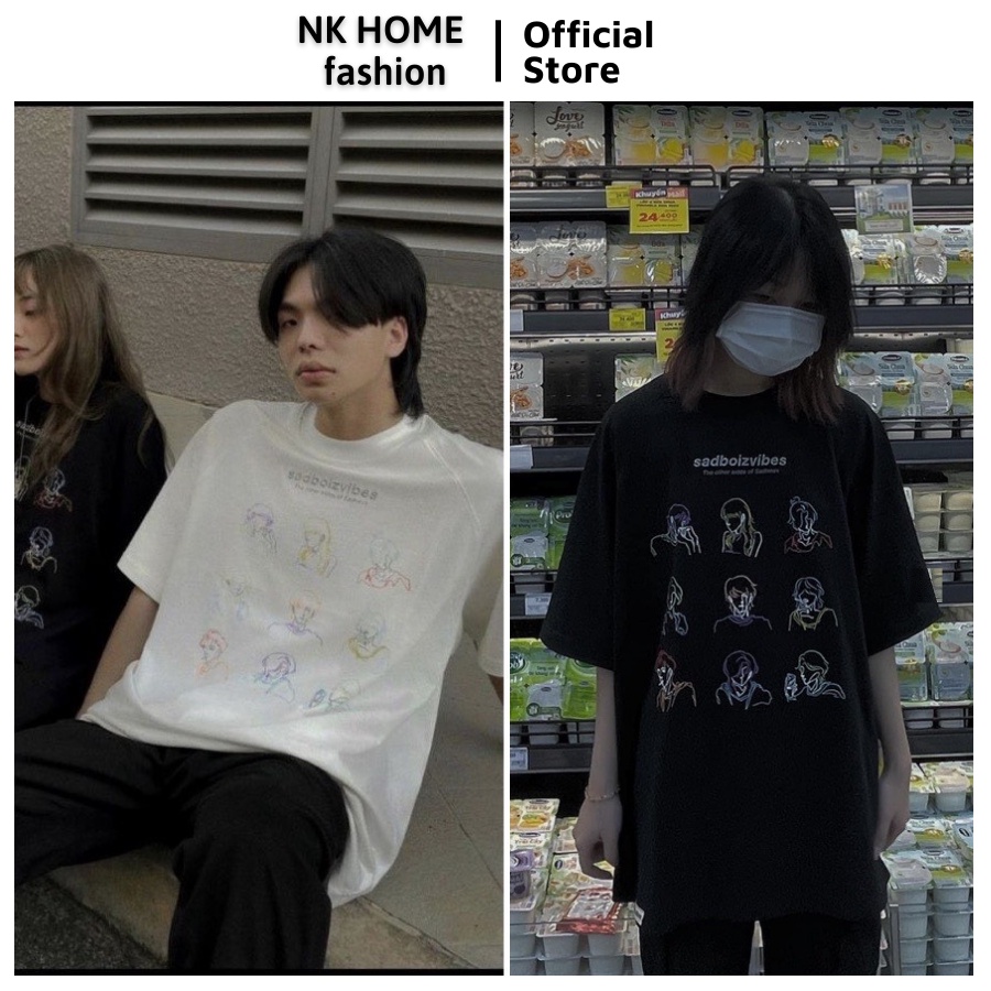Áo ThunSad boy VIBES TOSS Tay Lỡ From Rộng Unisex - Áo Phông SHOP1999 Cho Nam Nữ Hội Nhóm