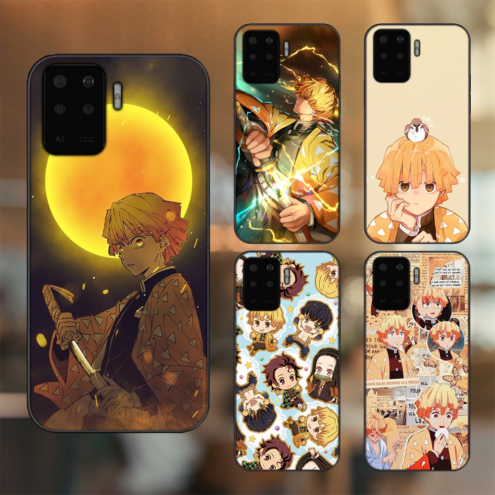 Ốp lưng Oppo A94 viền đen in hình Zenitsu Kimetsu no Yaiba