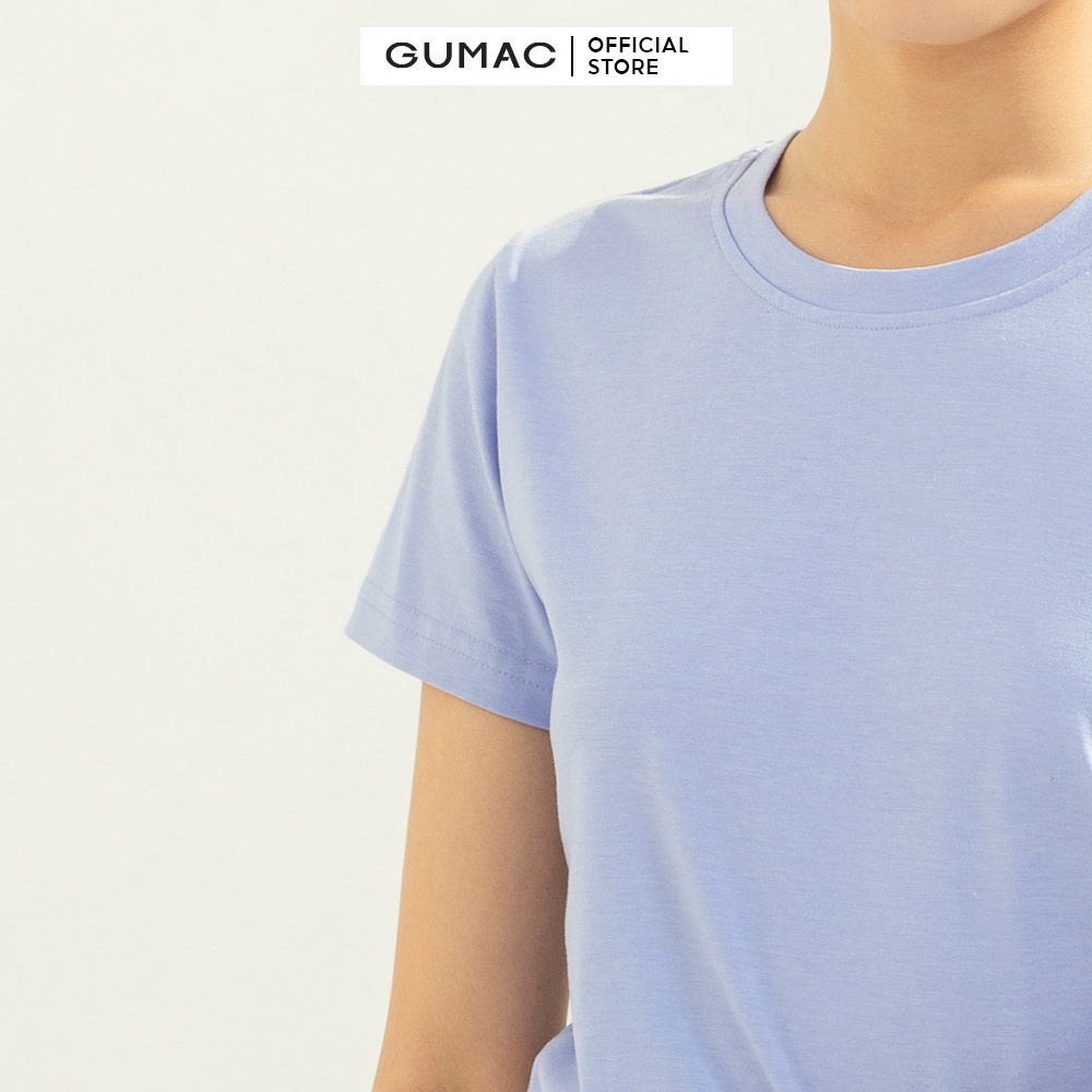 [Mã WABRGUM giảm 10% tối đa 30K đơn 99K] Áo thun nữ cổ tròn GUMAC form basic ôm body cá tính ATC03017