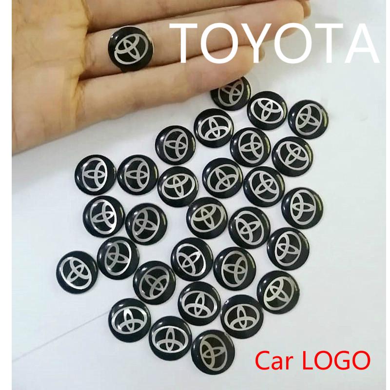 Set 50 Miếng Dán Logo 14mm Thay Thế Cho Chìa Khóa Xe Hơi Toyota