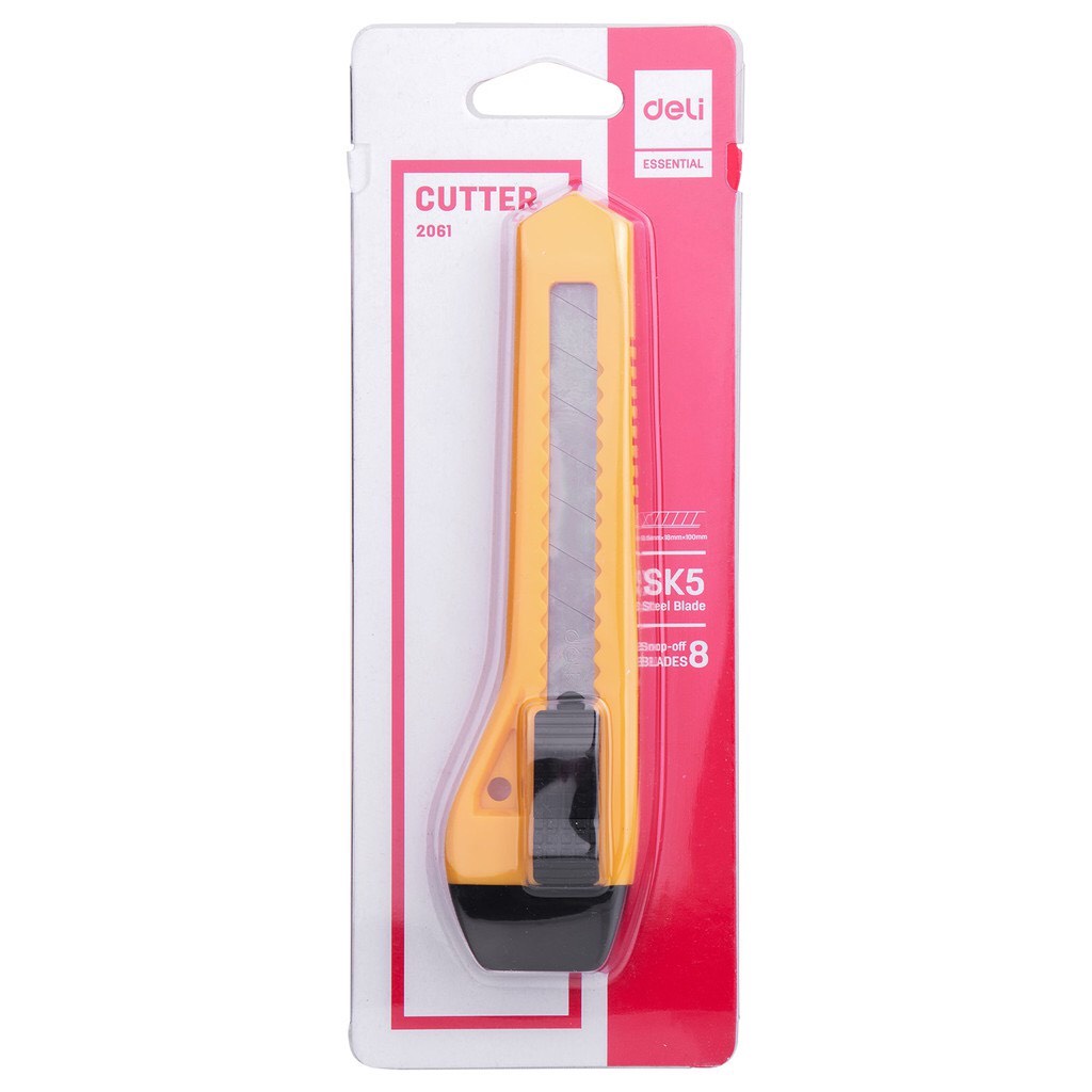Dao rọc giấy Deli E2061 - 180mm - 1 cái - màu vàng - Dạo rọc giấy đại - MIYABI STORE