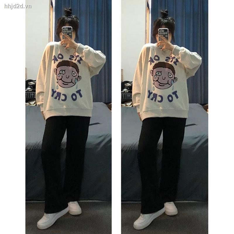 Áo thun dáng rộng phong cách Hàn Quốc thời trang xuân thu cao cấp cho nữ