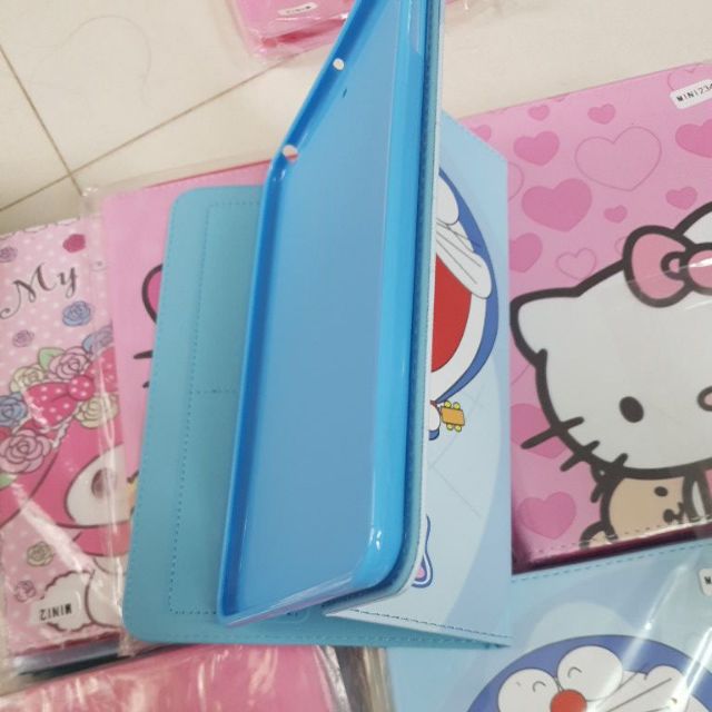 Bao da iPad mini 7.9inch (dùng chung mini1/2/3/4/5) Doraemon, Hello kitty khay lưng dẻo