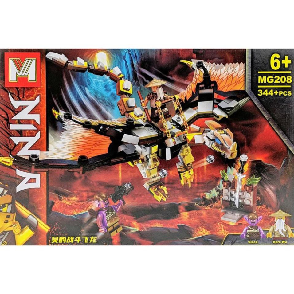 [Khai trương giảm giá] NINJAGO_Lego Ninja Cưỡi Rồng Vàng Siêu Cấp Chiến Đấu (344 miếng)