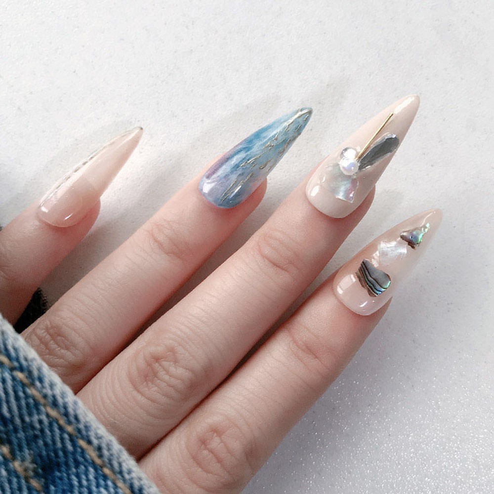 [Hàng mới về] Phụ kiện miếng vá trang trí móng tay hình vỏ sò nghệ thuật 3D DIY