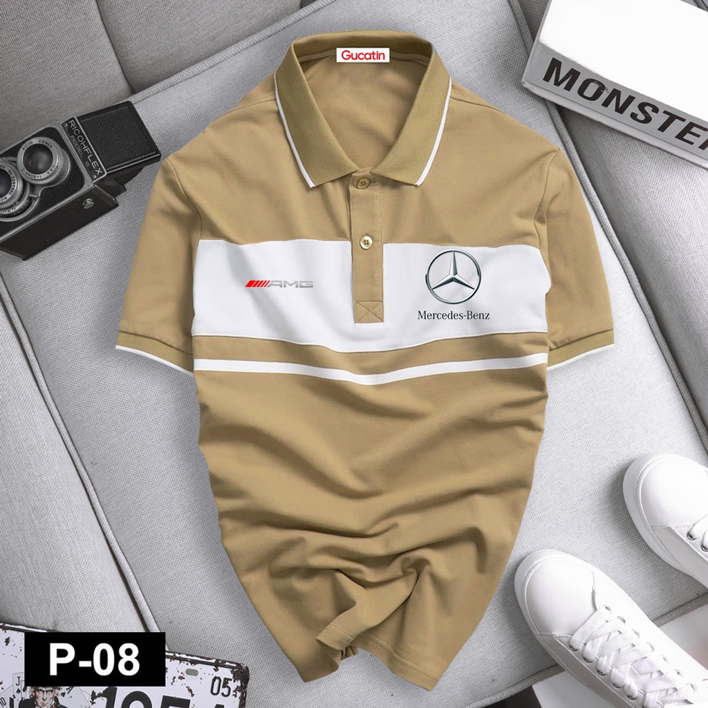 Áo phối polo có cổ xe MERCEDES - AMG ĐỎ nam nữ cao cấp, vải cá sấu Cotton xịn, chuẩn form, sang trọng, lịch lãm - GUCATI | BigBuy360 - bigbuy360.vn