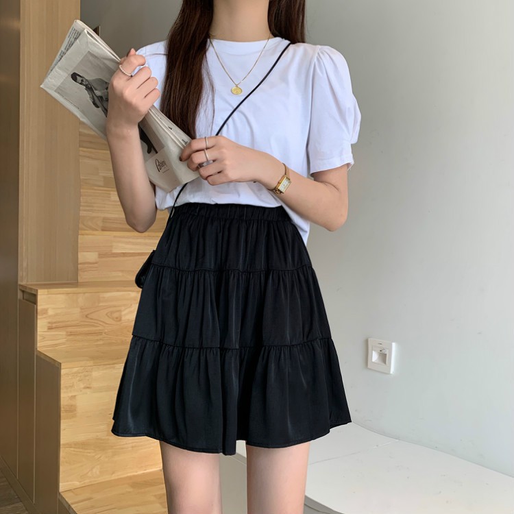 Chân Váy Ngắn Xòe 2 Tầng đen trắng - Chân váy chữ a chất Voan Kèm Lót 2 Màu CV13 | BigBuy360 - bigbuy360.vn