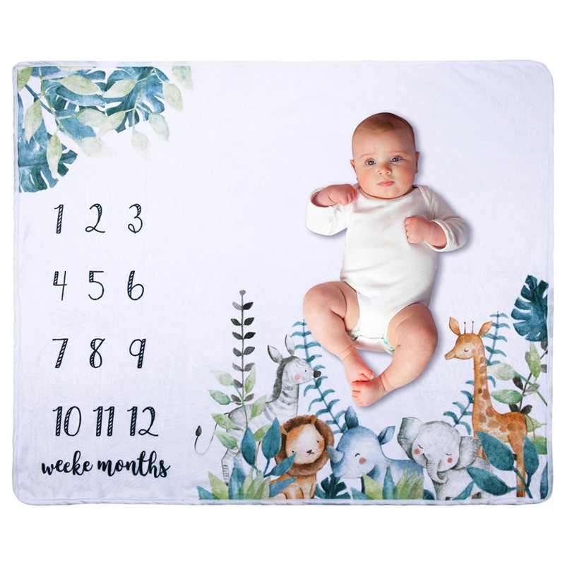 Mary Baby Blanket Flannel Photography Monthly Photo Newborn Milestone Crawling Mat