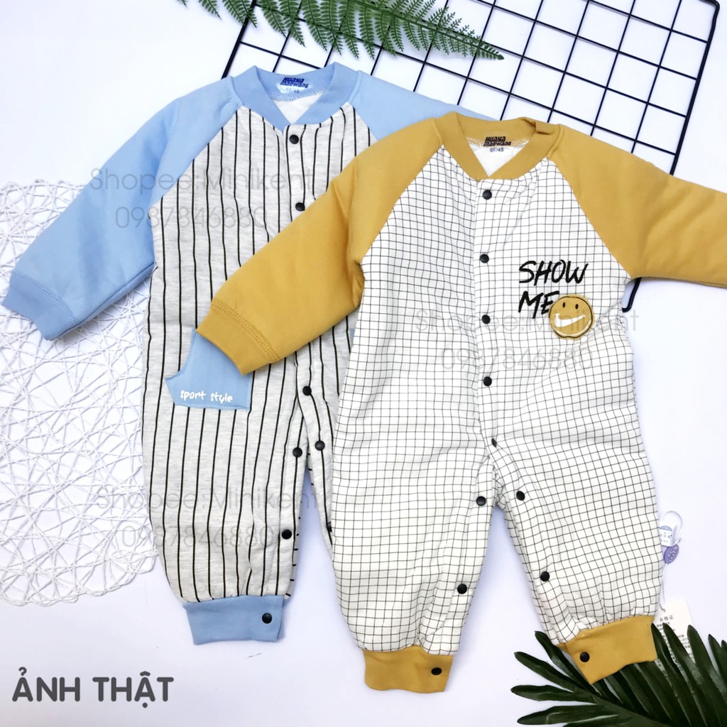 Body đại hàn cotton 3 lớp lót bông ấm cho bé