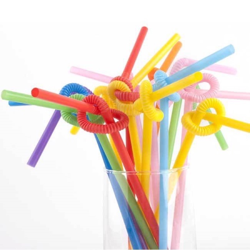 Ống hút tạo hình nghệ thuật nhiều màu túi ~ 100 cái