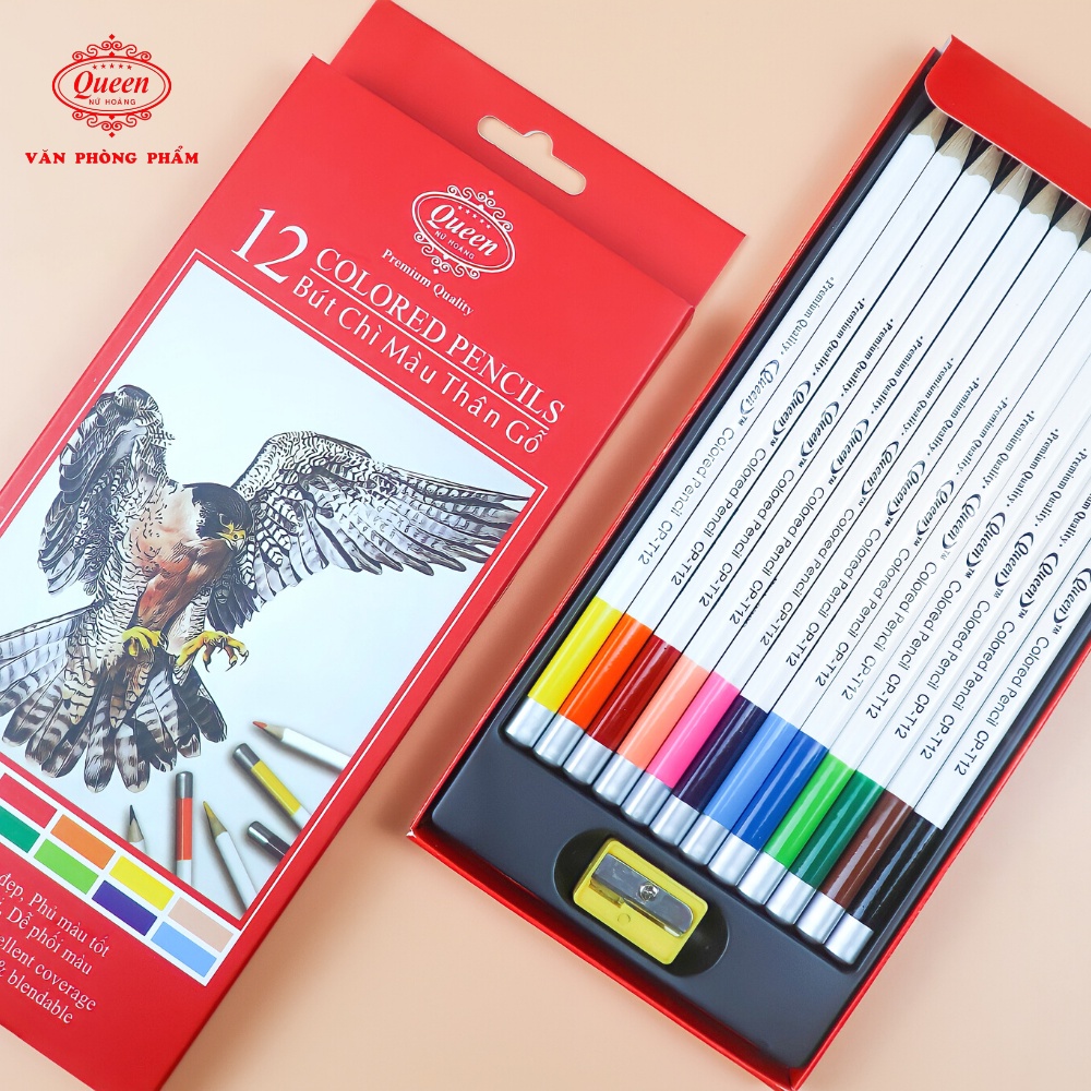 Bút chì màu Queen  12/24 Màu - Chính Hãng - CPT12/24