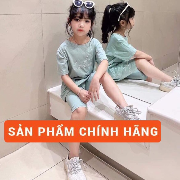 Set bộ chữ kí quần lửng cho bé gái  ❤️ FREESHIP ❤️ Giảm 10K Nhập [QUANAOTREEM] Bộ cotton thêu chữ kí cho bé