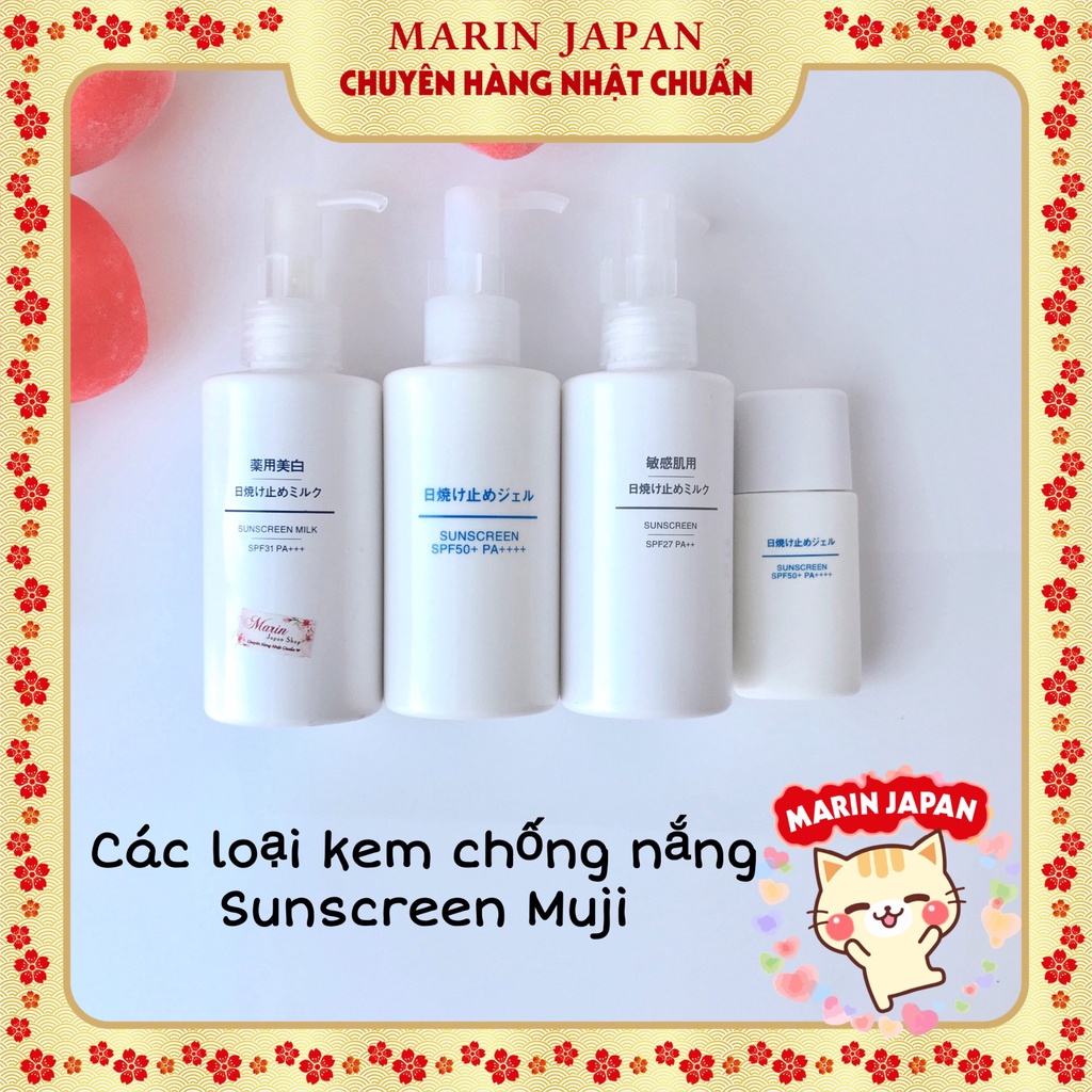 (Có bill) Kem chống Nắng Muji Sun Screen 150gr cho da nhạy cảm