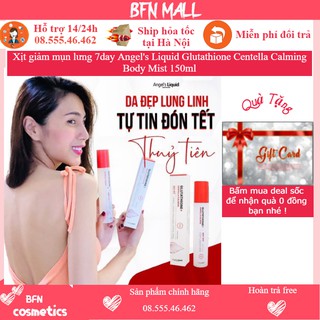 Xịt giảm mụn lưng 7day Angel's Liquid Glutathione Centella Calming Body Mist 150ml in Korea