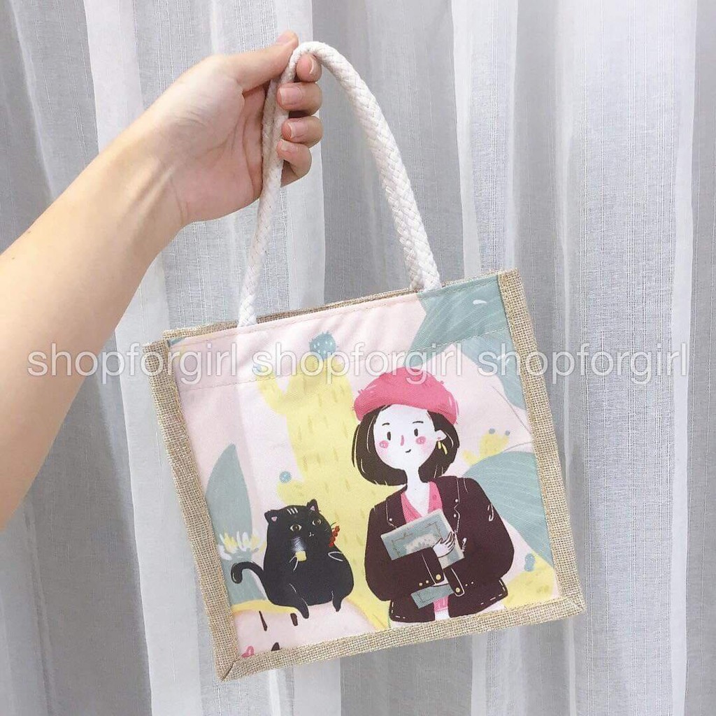 Túi cói mini 6 mẫu size 21 x 21cm | BigBuy360 - bigbuy360.vn