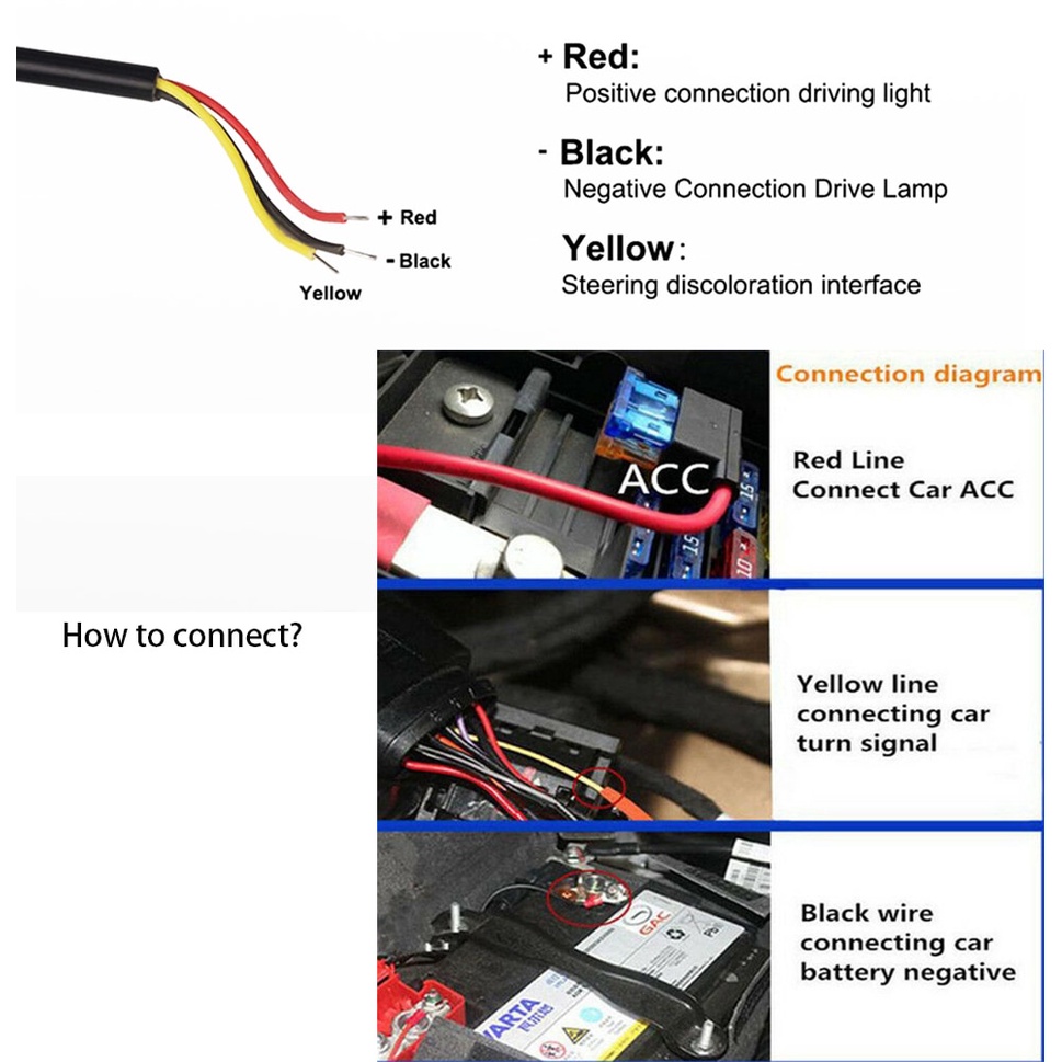 Bộ 2 Dây Đèn LED DRL 12V Ánh Sáng Trắng Chống Thấm Nước Cho Xe Hơi
