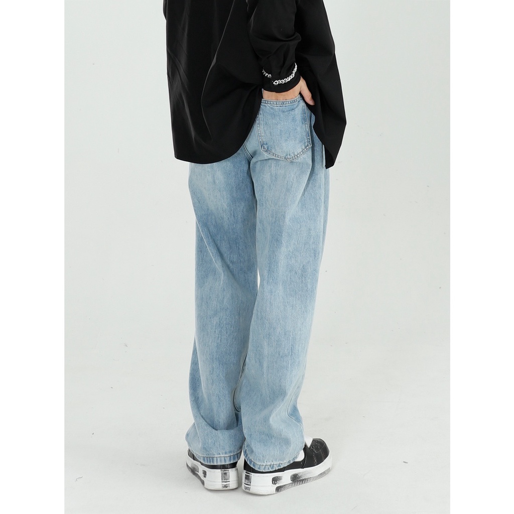 Quần Jeans Ống Xuông Màu Light Blue Playaz