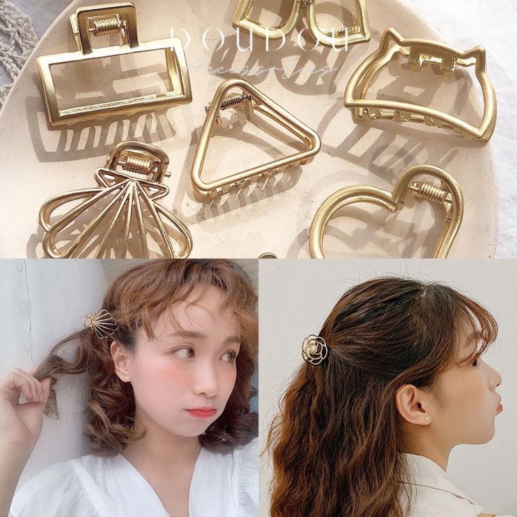 Phụ kiện tóc Doudou Cặp tóc mái Kẹp càng cua kim loại size nhỏ tiểu thư phong cách Hàn Quốc xinh xắn đáng yêu ZJ020
