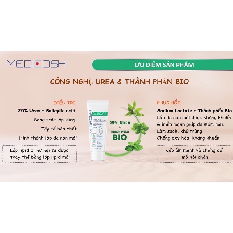 Kem Bôi Nứt Gót Chân Medicosh Callucare 50ml