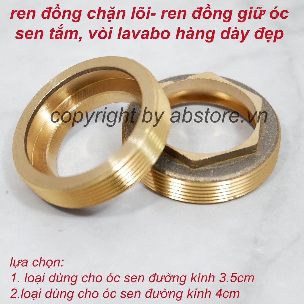 1 cái Ốc Đai Đồng Hãm Giữ Lõi Óc Sen Vòi Tắm, Vòi Lavabo Gật Gù Nóng Lạnh đường kính 35mm, 40m ( ren đồng chặn lõi sen )