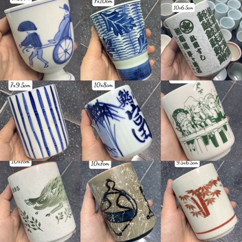 Ly gốm sứ Nhật _C1 trồng cây, uống nước