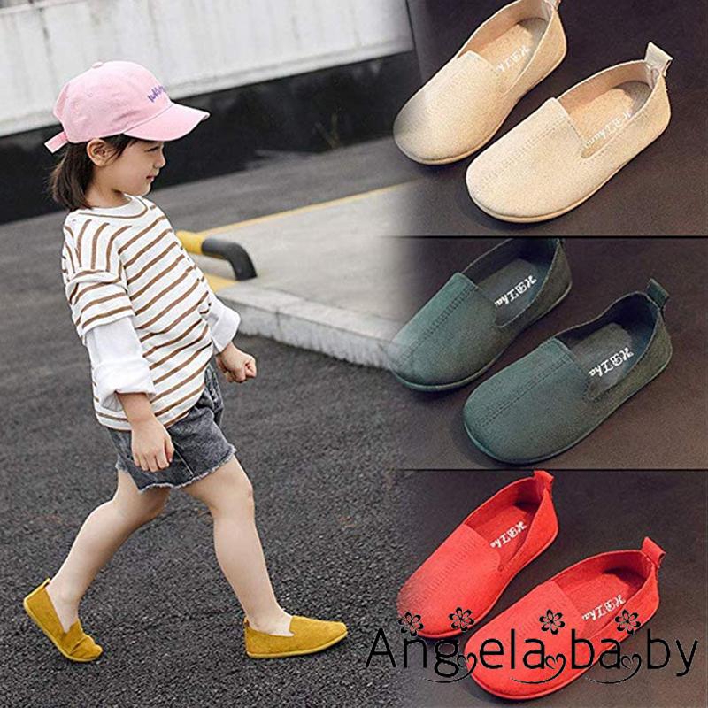 ⓗღ✯Walking Sneakers Leather Shoes for Girls Boys Baby Soft Sole Fluff Pure-Color Suede Shoes