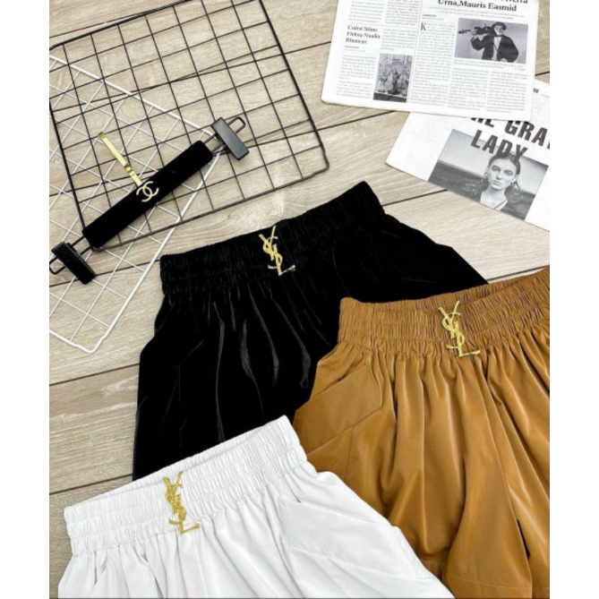 Quần sóc bom da nhung mềm túi ngang đẹp tuyệt