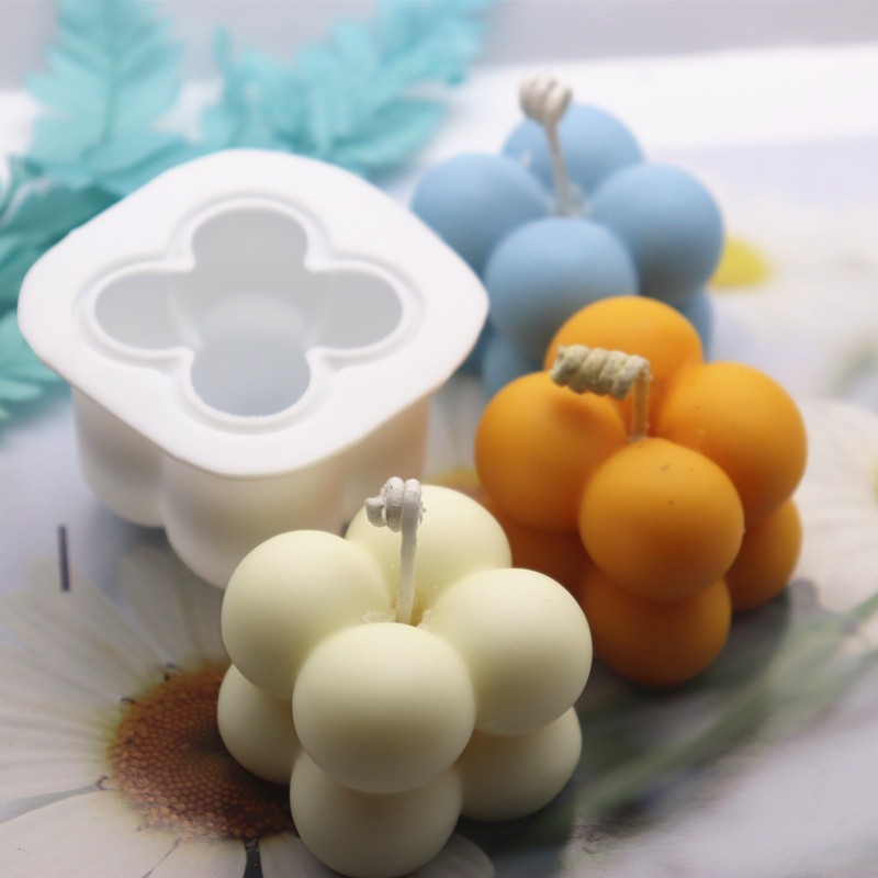 Khuôn Làm Nến Thơm Hình Khối Rubik Mini Bằng Silicone DIY