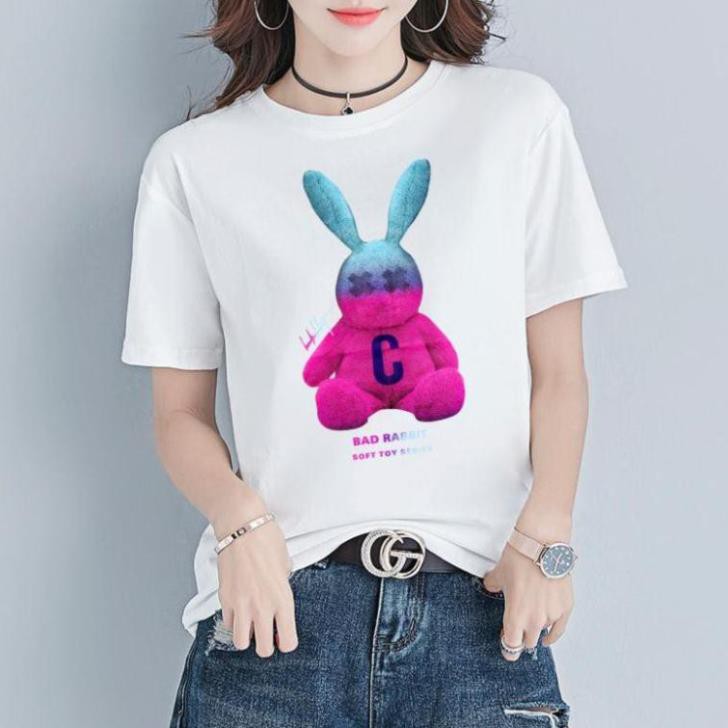 Áo hot hòn họt, áo thun nữ in hình gấu cute, gấu 7 màu cute, thỏ 7 màu cute, vải cotton mịn, mát, tr