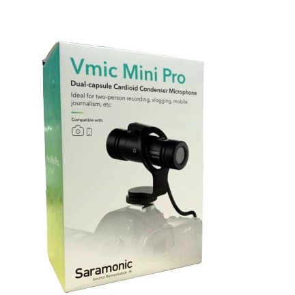 Micro Thu Âm Saramonic Vmic Mini Pro – Tương Thích Máy Ảnh, Điện Thoại – Thu Âm Thanh Từ 2 Phía - Livestream, ASMR,Vlog