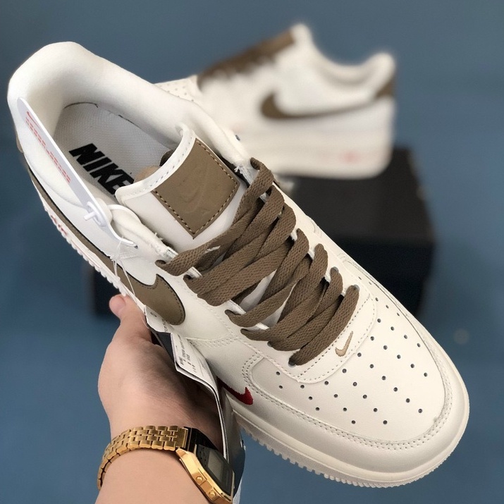 [ Full Box + Bill ] Giày Air Force One White Brown Nam Nữ, Giày Sneaker 𝗔𝗙 𝟭 Trắng Vệt Nâu Thời Trang Cao Cấp | BigBuy360 - bigbuy360.vn