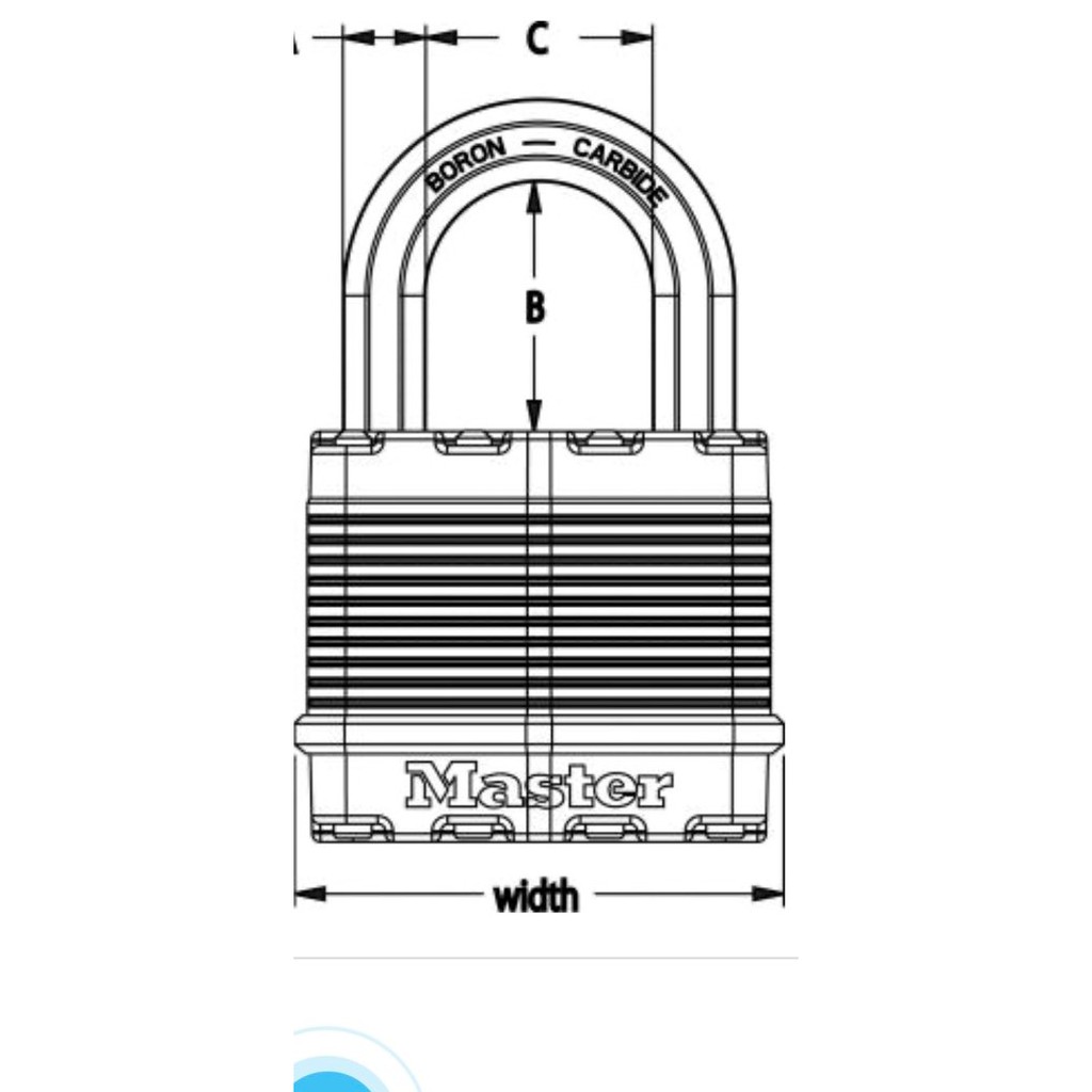 Khóa MASTER LOCK M15 EURDLF Thân Gồm Nhiều Lá Thép Rộng 64mm Càng Dài 38mm Dòng Khóa Excell