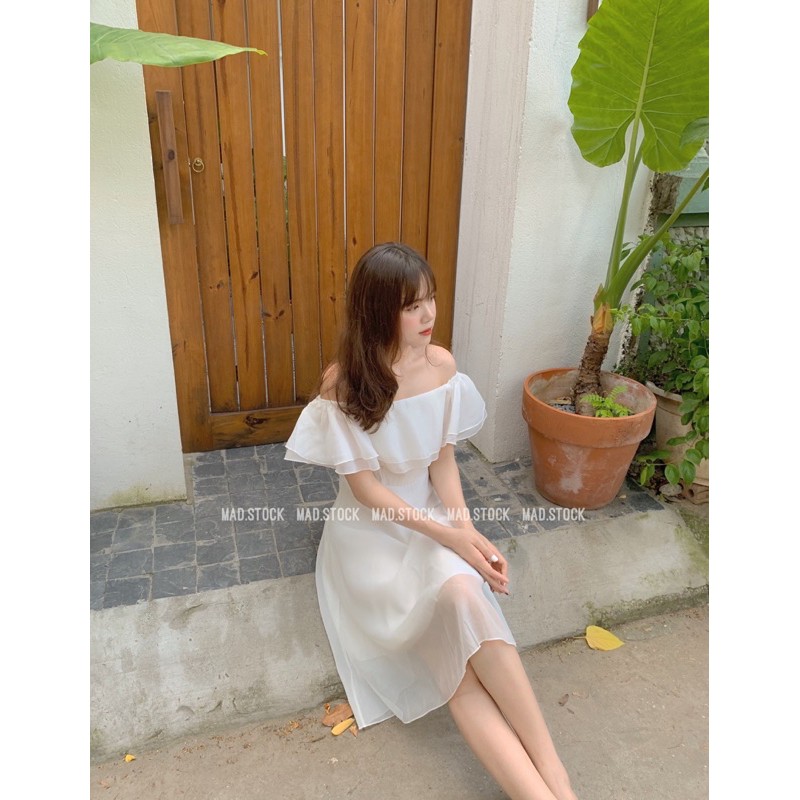 ĐẦM TRẮNG CÔNG CHÚA TRỄ VAI VOAN TƠ  VÁY TRẮNG CÔNG CHÚA