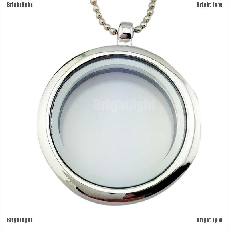 [Bright] New Floating Charm Living Memory Glass Round Locket Charms Pendant [Light]