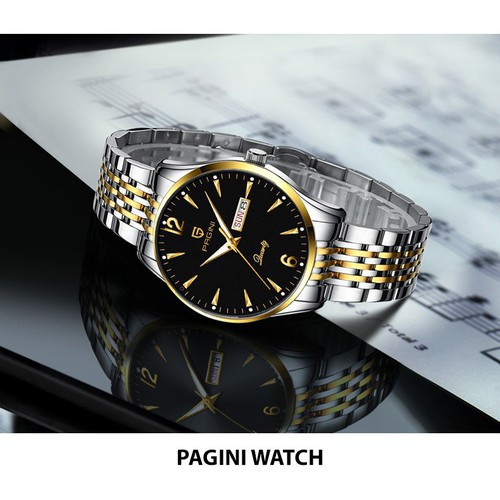 Đồng Hồ Nam PAGINI PA5566 Dây Thép Không Gỉ Kim Dạ Quang Mặt Đen Nam Tính - FullBox BH Hãng 12 Tháng | BigBuy360 - bigbuy360.vn