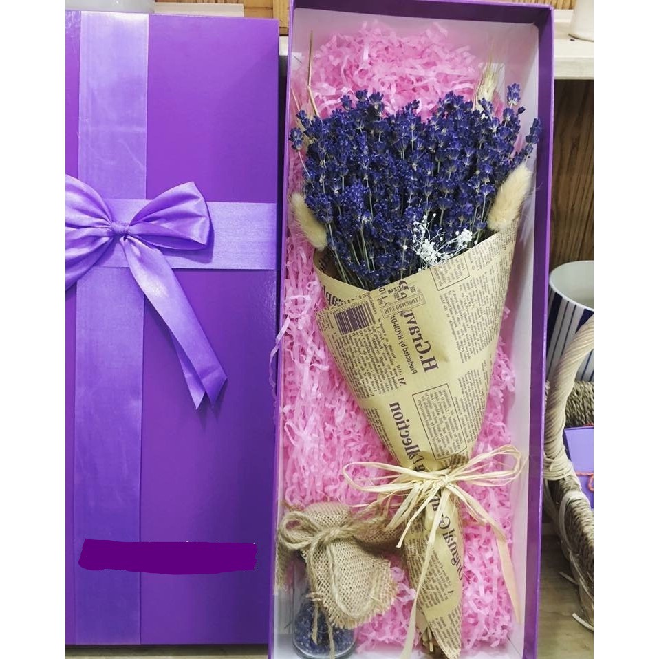 Set Hộp Hoa khô Lavender Pháp 250 nhành kèm nụ hoa Lavender cao cấp |  Shopee Việt Nam