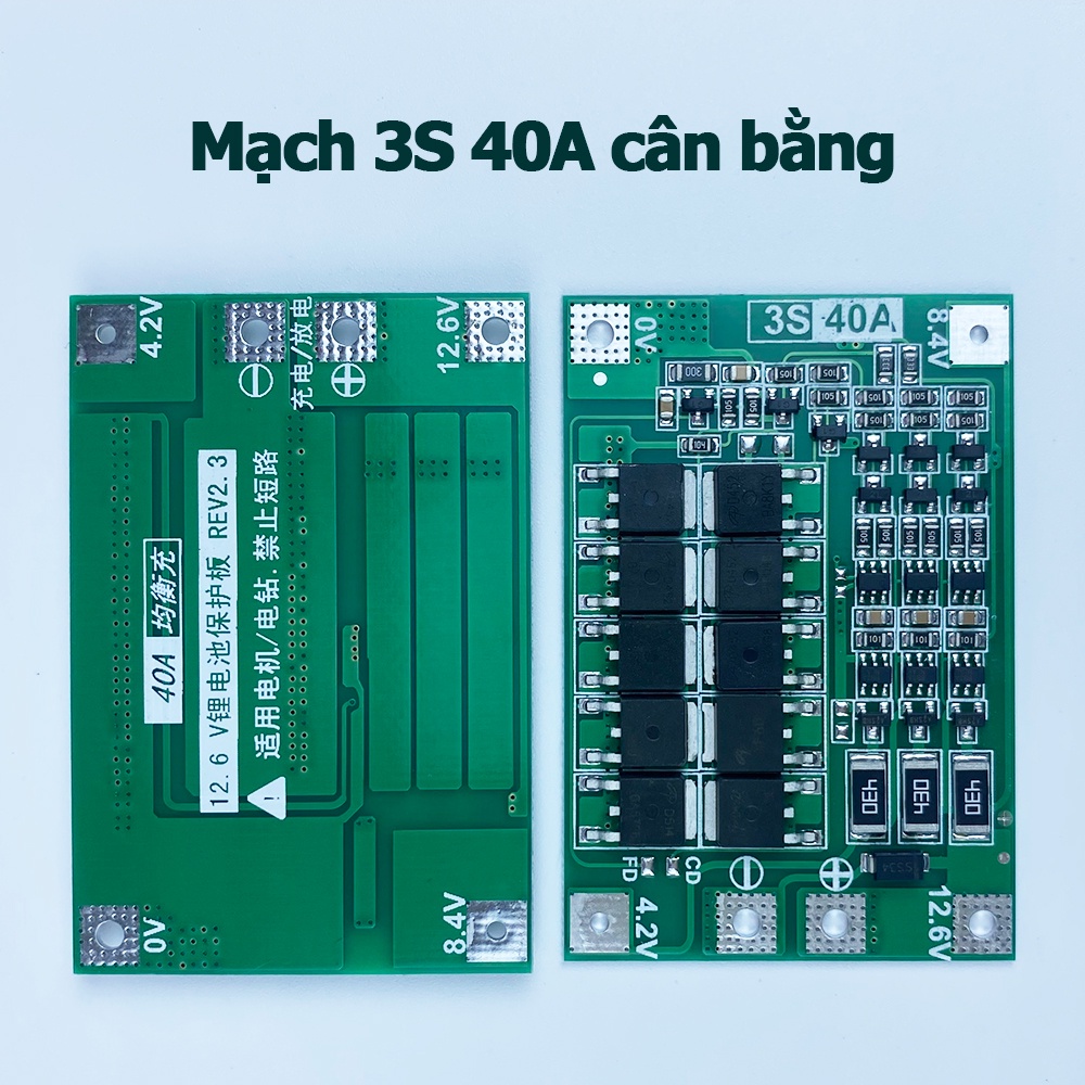 Bảng mạch cân bằng bảo vệ pin Li-ion 3S 4S 40A 60A BMS 18650 11.1V 12.6V 14.8V 16.8V