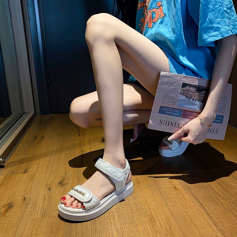 Giày Sandal Thể Thao Đế Dày Thời Trang Mùa Hè Phong Cách Hàn Quốc Cho Nữ