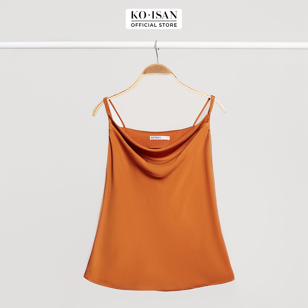 Áo croptop kiểu 2 dây KOISAN cổ đổ quyến rũ chất liệu lụa ngọc trai mát mịn không nhăn 90B00017