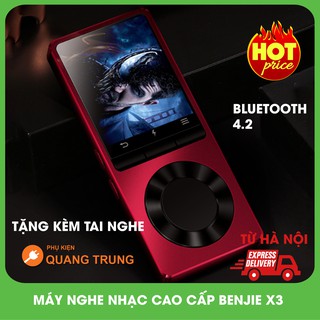 Máy nghe nhạc cao cấp Benjie x3 ,có bluetooth,FM,báo thức,loa ngoài-Tặng kèm tai nghe
