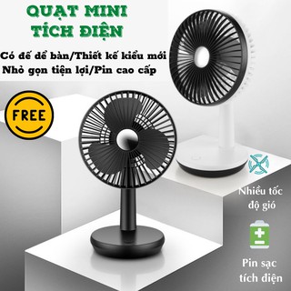 Quạt mini , Quạt bàn mini tích điện để bàn thiết kế nhỏ gọn dễ dàng di chuyển ATILA SHOP
