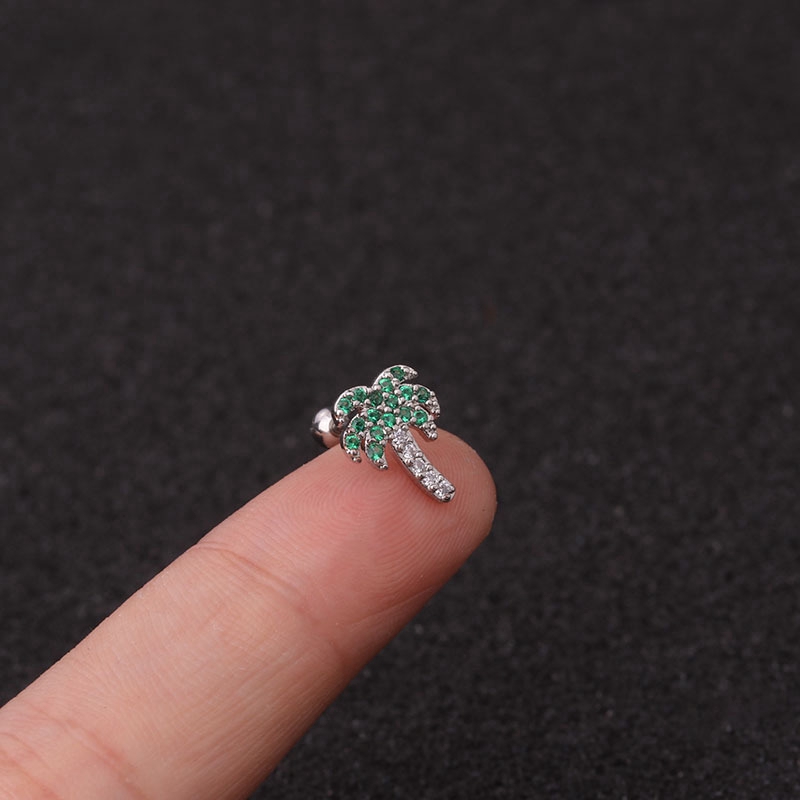 Hoa Tai Hình Hoa Tuyết Đính Đá Bằng Thép Không Gỉ Thời Trang