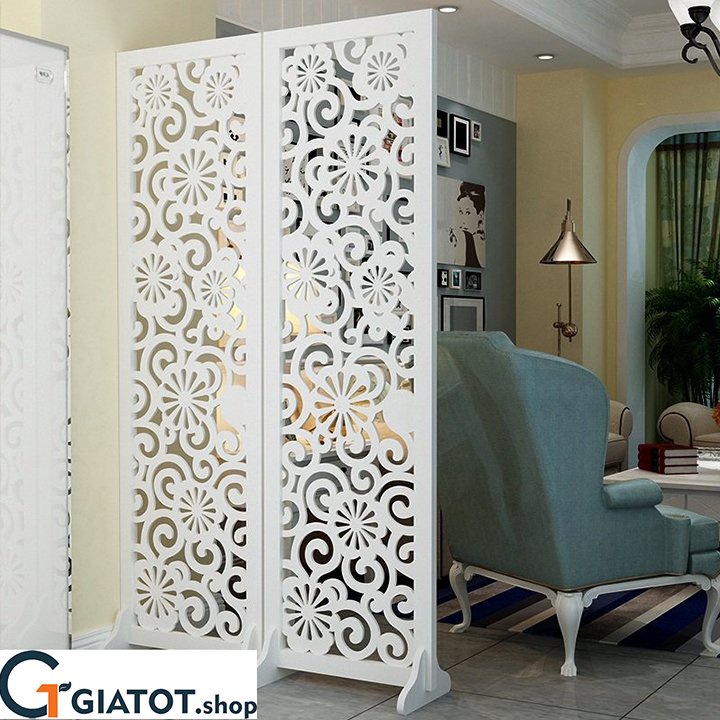 Bình phong hoa văn phong thủy đơn giản có tặng kèm chân đỡ GT212, hàng đẹp chống cong vênh mối mọt