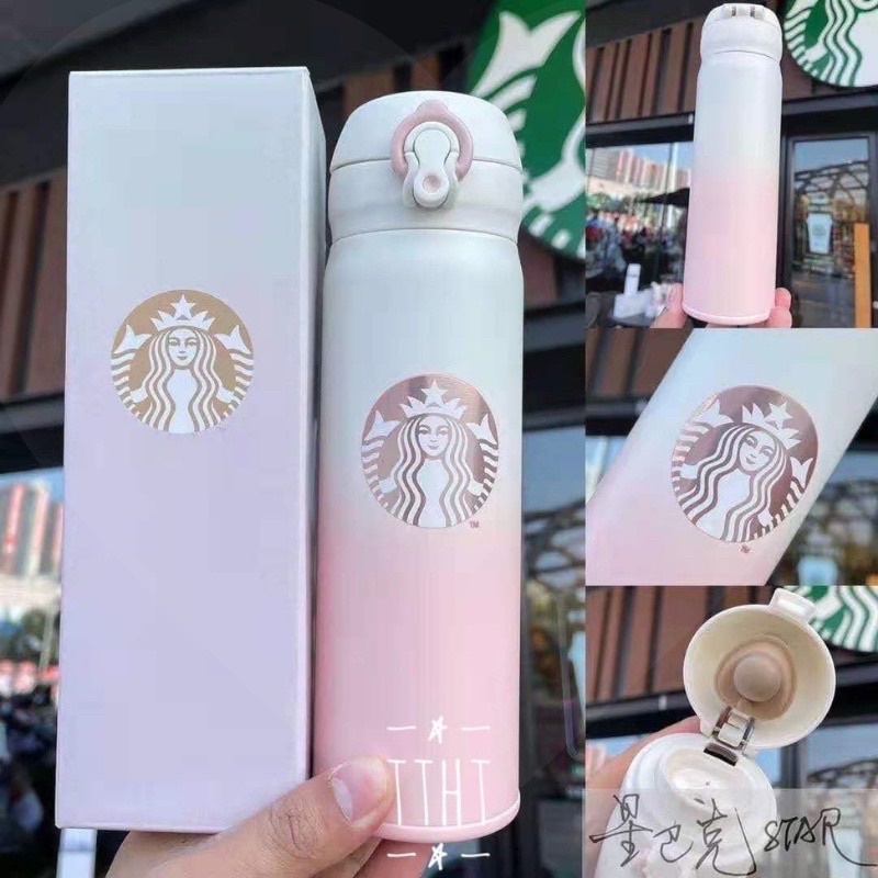 Bình Nước Giữ Nhiệt Starbuck Hồng dung tích 500ml